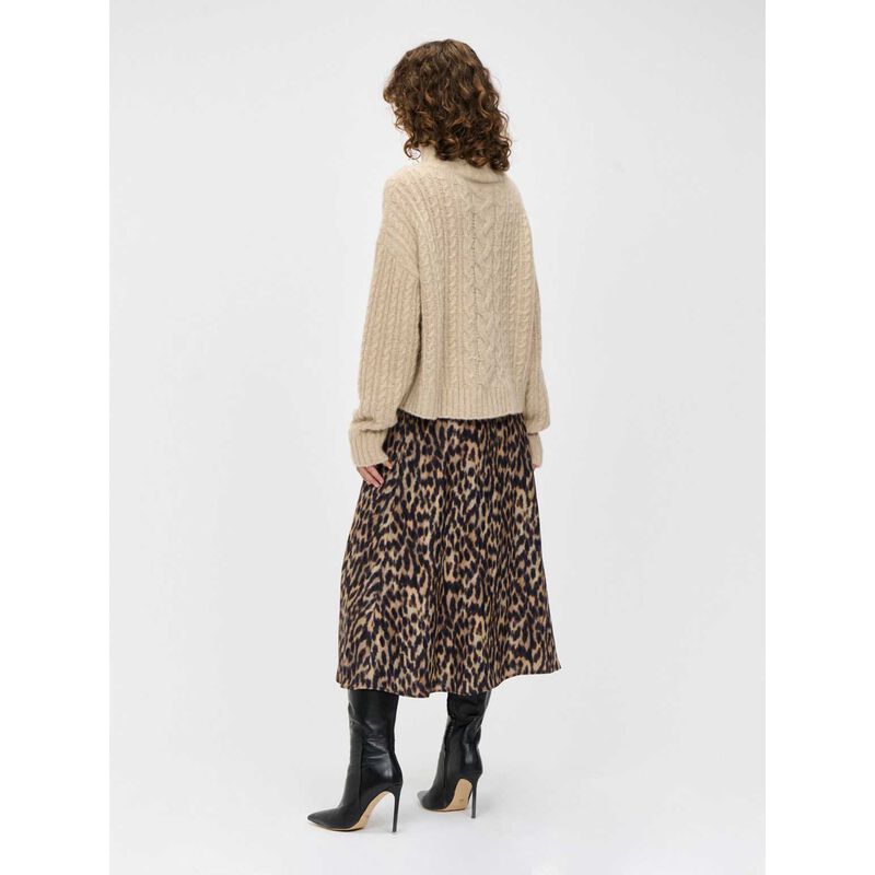 Veronika Maine Fawn Chunky Aplaca Merino Cable Sweater image number 1